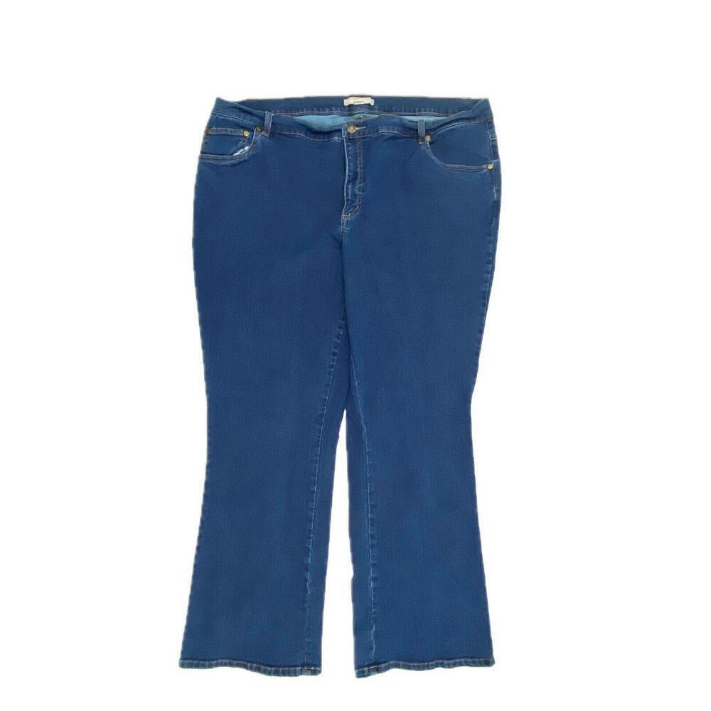 Woman Within Bootcut Women's‎ size 22W Dark Wash Blue Denim Jeans